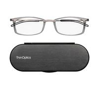 ThinOptics Lunettes Lecture Brooklyn 1.00, Transparente, Étui Milano, Loupe
