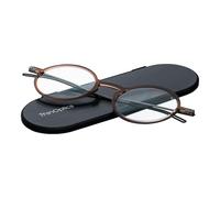 ThinOptics Manhattan Lunettes De Lecture Compactes Offrant Une Résistance De 2.00 - Monture en Forme De Marron Avec Étui Magnétique Milano - Unisexe Hommes Et Femmes