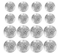 Thinp Lot de 16 boutons à coudre - En métal - 18 mm/25 mm - Argentés - Grands boutons argentés - Pour blazer, costumes, manteau de sport, pantalon, uniforme, bricolage