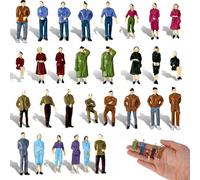 Thinp Lot de 30 figurines miniatures, échelle 1:50, petites figurines peintes, mini personnes, musée, assise et debout, pour projets d'architecture, scènes miniatures, accessoires de maison de poupée