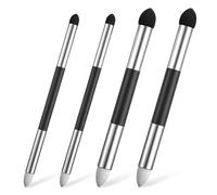 Thinp Lot de 4 éponges à estomper, 2 tailles, à double tête lavables, outils de mélange de pastels à l'huile, réutilisables, pinceau éponge à frictionner pour artiste pour mettre en évidence les