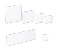 Thinp Lot de 6 blocs de tampons en acrylique transparent pour estampage de tampons transparents avec grille - Blocs de tampons décoratifs en acrylique transparent - Bloc de présentation carré pour