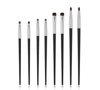Thinp Lot de 8 mini pinceaux à estomper pour eyeliner, pinceaux de maquillage professionnels pour fard à paupières, pinceaux doux pour poudre, gel, crème, estompeur, surligneur, correcteur (noir)