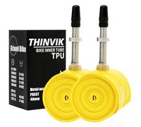 Thinvik Chambres à Air TPU - Valve Presta Métal 40MM - pour Vélo de Gravel 700cc 33-50c/29' 'x 1.5-1.75 - 2 Pièces (1 Paire)