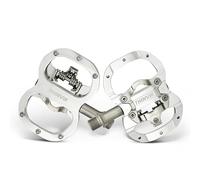 Thinvik Pédales de Vélo pour Shimano SPD Double Fonction Plateforme et Pedale VTT Automatique pour MTB, Inclut des Cales Compatibles, Couleur Noire/Argent
