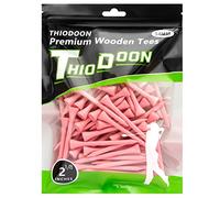 THIODOON Lot de 100 tees de golf en bois naturel avec moins de friction pour golfeur, tees de golf professionnels en bois naturel, 5,3 cm