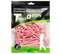 Thiodoon Lot de 100 tees de golf en bois naturel pour entraînement de golfeur 7 cm, rose, 2-3/4 inch 70mm