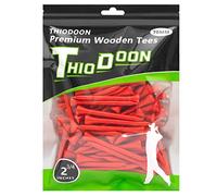 Thiodoon Lot de 100 tees de golf en bois naturel pour entraînement de golfeur 7 cm, Rouge, 2-3/4 inch 70mm