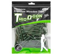 Thiodoon Lot de 100 tees de golf en bois naturel pour entraînement de golfeur 7 cm, Vert, 2-3/4 inch 70mm
