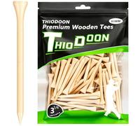 THIODOON Lot de 100 Tees de Golf Professionnels en Bois Naturel avec Moins de Friction de 8,9 cm