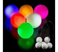 THIODOON Lot de 12 balles de golf améliorées qui brillent dans le noir Nouvelle version Balles de golf à LED pour le golf de nuit Ensembles cadeaux pour hommes, enfants et femmes