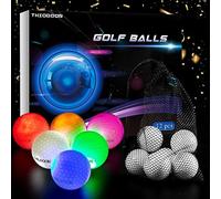 THIODOON Lot de 12 balles de golf phosphorescentes à LED - Cadeau de nuit pour hommes, enfants, femmes