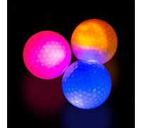 THIODOON Lot de 3 balles de Golf phosphorescentes à Del pour Hommes, Enfants et Femmes (Bleu et Jaune et Rose)