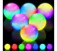 THIODOON Lot de 6 Balles de Golf Phosphorescentes - 7 Couleurs Changeantes, Minuterie, LED, 48 Heures d'Autonomie - Pour le Golf de Nuit