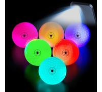 THIODOON Lot de 6 balles de golf phosphorescentes, activées par la lumière, 7 couleurs, restent éclairées, faciles à allumer et à éteindre avec lampe de poche