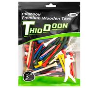 THIODOON Té de Golf en Bois de Couleur Mixte Lot de 100 Golf Tee 54 mm 70 mm 83 mm Tee en Bois à moindre friction Entraînement pour Golfer Professional Tee