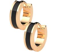 THIORA Boucles d'oreilles Seychelles Seychelles Secret - Créoles discrètes - Émail blanc - Acier inoxydable de qualité supérieure - Vernis émaillé - Étanche - Cercle, Acier inoxydable