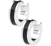 THIORA Boucles d'oreilles Seychelles Seychelles Secret - Créoles discrètes - Émail blanc - Acier inoxydable de qualité supérieure - Vernis émaillé - Étanche - Cercle, Acier inoxydable