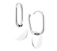 THIORA "Collection Oasis" Créoles pour femme | Boucles d'oreilles en acier inoxydable avec nacre et options bicolores | Des bijoux qui racontent des histoires | Or, or rose, argent, 12.5 mm, Acier