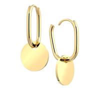 THIORA Oasis Collection Créoles pour femme en acier inoxydable avec nacre et options bicolores, bijoux qui racontent des histoires, or, or rose, argent, Acier inoxydable
