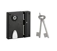 THIRARD - Serrure en applique à clé à fouillot pour porte int., droite, têt. affl., carré 7mm, axe 40mm, 110x70mm, noir, 2 clés