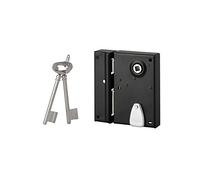 THIRARD - Serrure en applique à clé à fouillot pour porte int., gauche, têt. Affl., carré 7mm, axe 40mm, 110x70mm, noir, 2 clés