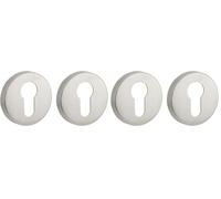 THIRARD 00067508 - Paire De Rosaces Rondes Inox - Cp - Design élégant - Leur forme permet d'éviter l'utilisation d'outils servant à tenter d'arracher ou de casser votre cylindre (Lot de 2)