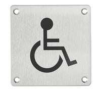 THIRARD 00067540 - Plaque Signalétique 100X100 mm Wc - Handicapé - À Visser - Plaque murale avec signalétique - WC Handicapé - Accessoires/Equipements - Equipement De Porte