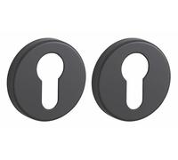 THIRARD 00966771 - Paire Rosaces Ronde Ø 50 Trou De Cylindre Noir Mat - Design élégant - Percement : trou de cylindre - Accessoires/Equipements - Equipement De Porte