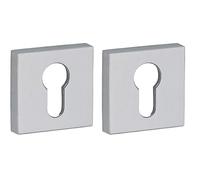 THIRARD 00966779 - Paire Rosaces Carré 50X50 Trou De Cylindre Chrome Satiné - Design élégant - Percement : trou de cylindre - Accessoires/Equipements - Equipement De Porte