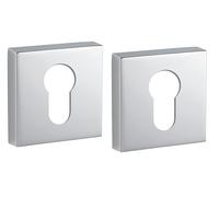 THIRARD 00966780 - Paire Rosaces Carré 50X50 Trou De Cylindre Chrome Brillant - Design élégant - Percement : trou de cylindre - Accessoires/Equipements - Equipement De Porte
