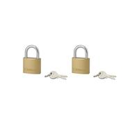 THIRARD 2 Cadenas Type 1 à Anse S'Entrouvant (Même Verrou), Acier | Double Verrouillage à Goupilles, Corps Laiton et 4 Clés Acier- Anse Ø9 MM, Htr 26 MM, Lgr Utile 25 MM.