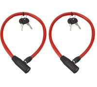 THIRARD - Antivol n Câble d'Acier - Système de Sécurité avec 2 Clés Nickelées - Gainé PVC - Mécanisme à Goupilles - Longueur 0.50 m - Ø 5 mm - Noir (Lot de 2)