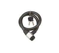 THIRARD - Antivol à Clé Spirale en Acier Gainé - Système de Sécurité pour Moto et Vélo - Résistant aux Tentatives de Coupure - Longueur 0.85 m - Ø 15 mm - Noir