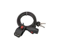 THIRARD - Antivol à Clé Spirale en Câble Acier - Gainé PVC - Système de Sécurité - 2 Clés en Laiton Nickelé - Support de Fixation Inclus - Longueur 1.50 m - Ø 8 mm - Noir