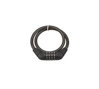 Antivol à Combinaison Sécurisé Pour Vélo - Câble Acier Gainé - Système de Fermeture à Code Modifiable - Longueur 0,65m - Diamètre 10mm - Couleur Noir - THIRARD