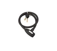 THIRARD - Antivol à Clé en Acier - Câble Résistant - Système de Sécurité avec 2 Clés Réversibles - Pour Vélo et Moto - Câble Acier Cémenté Gaine PVC - Longueur 0.8 m - Ø 12 mm - Noir