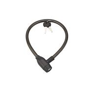 Thirard - Antivol à clé Twisty - Câble acier gainé PVC Ø12 mm 0,6 m - 2 clés laiton nickelé - Noir
