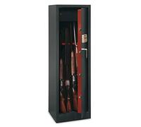 THIRARD - Armoire à Fusils - Fermeture Électronique à Code - Acier - Usage Sécurisé - Capacité 10 Fusils - Coffret Intérieur pour Munitions - 4 Pênes de Ø20 mm - 1450 x 535 x 320 mm - Gris - 218 L