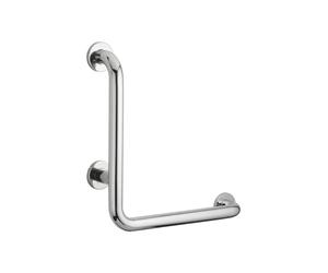 THIRARD - Barre de Maintien Coudée - Inox 304 - Longueur 800 mm - Angle 90° - Ø 32 mm - Finition Inox Poli - Vis de Fixation Inclus - Idéal pour Salle de Bain - Gris