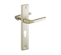 THIRARD - Béquille double champagne + 1 plaque carré 8 x 56 mm Cylindre | Prise en main confortable au quotidien, mise en place sans outillage spécifique