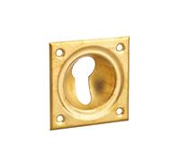 THIRARD - Bocchetta a Cuvetta Foro Cilindro - Finitura in Ottone - Compatibile con Serrature a Incasso - Installazione Facile - Design Elegante - 60 x 60 mm - Giallo/Dorato