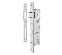 THIRARD - Boîtier de Serrure Encastrable à Cylindre pour Menuiserie Métallique - Axe 30 mm - L46 - Bouts Carrés - Zingué - Coffre Acier - Têtière Inox - Demi-Tour Réversible - Gâche Inox - Gris