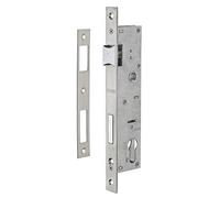 THIRARD - Boîtier de Serrure Encastrable à Cylindre - Axe 30 mm - L45 - Inox - Pour Menuiserie Métallique - Bouts Carrés - Coffre Acier - Têtière et Gâche Inox - Pêne Alliage Nickelé - Gris