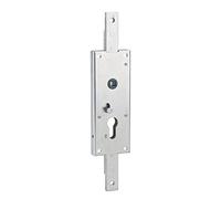 THIRARD - Boitier de Serrure en Applique à Double Entrée à Fouillot pour Garage Basculante - 2 Points Haut & Bas - 60x160 mm - Carré 7 mm - Coffre Acier Cambré - Mécanisme Bec de Cane - Gris