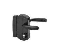 THIRARD - Boitier de Serrure en Applique Double Entrée à Fouillot pour Portail - Réversible - Axe 61.5 mm - 81.5 x 170 mm - Noir - Coffre et Gâche en Polyamide - Têtière Inox - Pêne Réglable