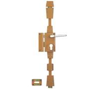 THIRARD - Boîtier de Serrure en Applique Targa à Fouillot pour Porte d'Entrée - Gauche - 3 Points - Axe 45 mm - Or - Acier - Mécanisme Intérieur - Poignée Double - Gâche Haute Résistance