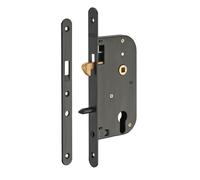 Serrure de porte coulissante - têtières bouts ronds - axe 50 mm FTH THIRARD