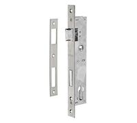 THIRARD - Boîtier de Serrure Encastrable à Cylindre - Axe 21 mm - Inox - Pour Menuiserie Métallique - Bouts Carrés - Coffre Acier - Têtière et Gâche Inox - Pêne Alliage Nickelé - Gris