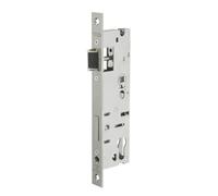Thirard Boîtier serrure encastrable cylindre Axe 37 mm Entr'axe 92 mm Bouts carrés Têtière inox Gris